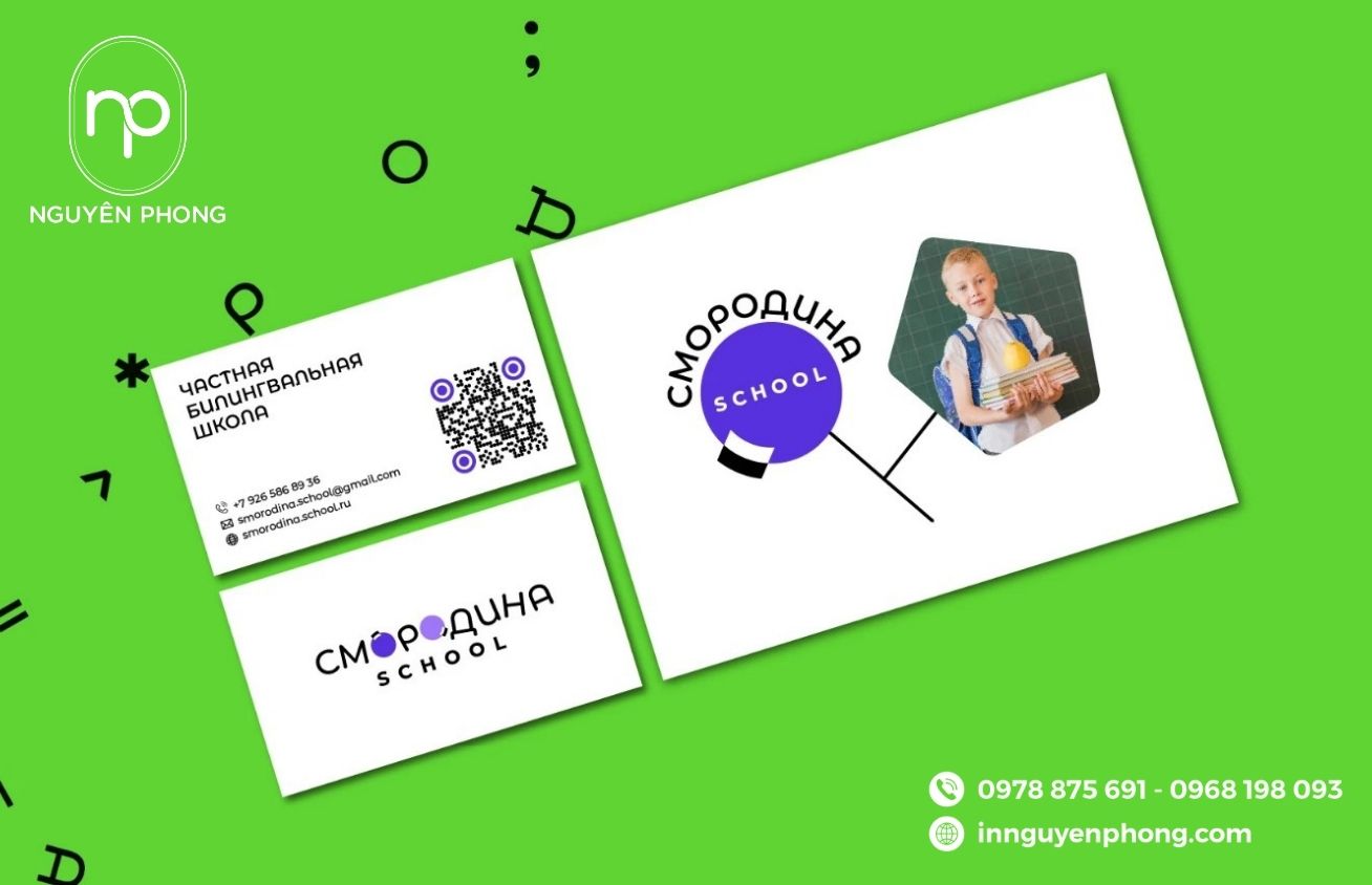 Logo giáo dục in trên card visit